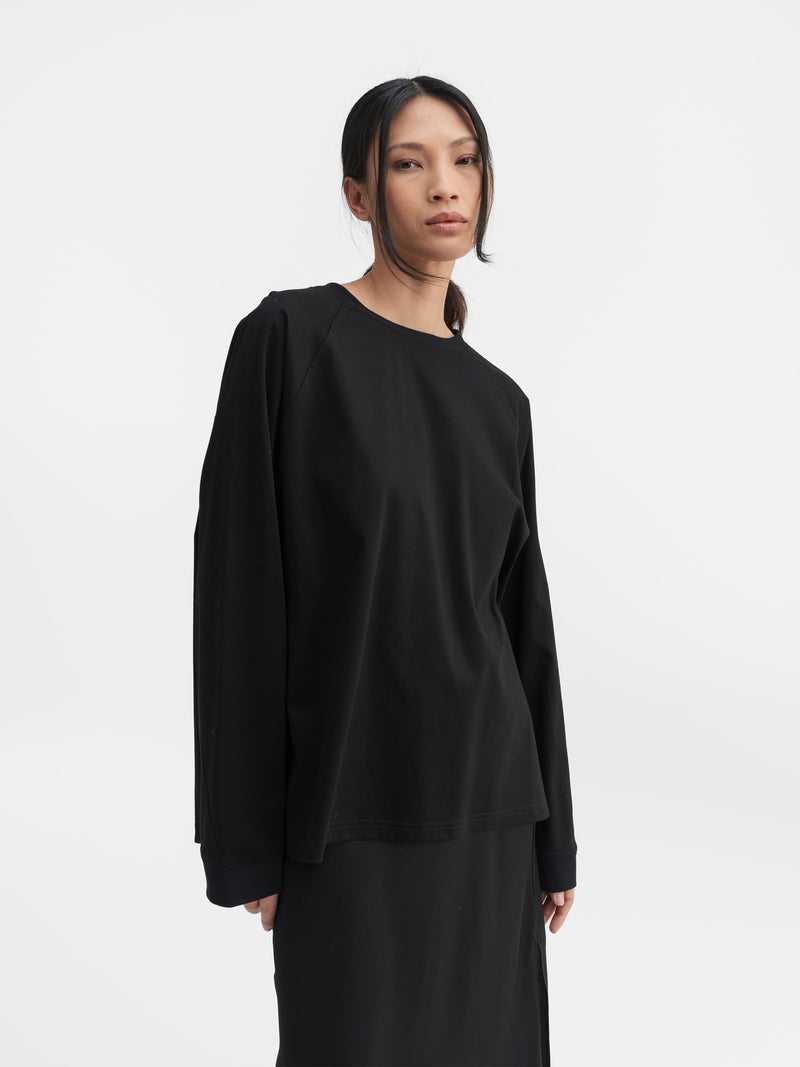 Thelma LS cotton tee black