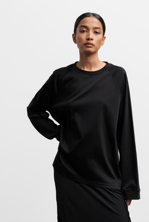 Thelma LS cotton tee black