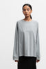 Thelma LS cotton tee grey melange