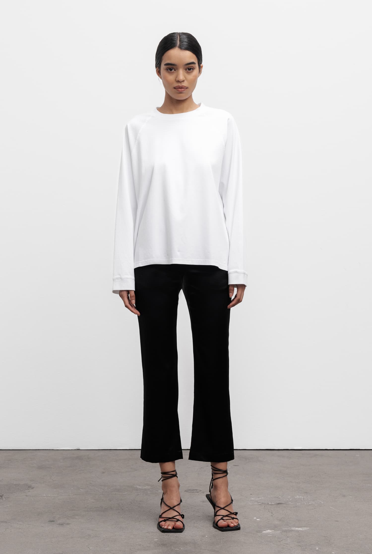 Thelma LS cotton tee white