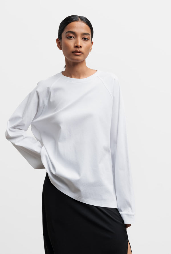 Thelma LS cotton tee white