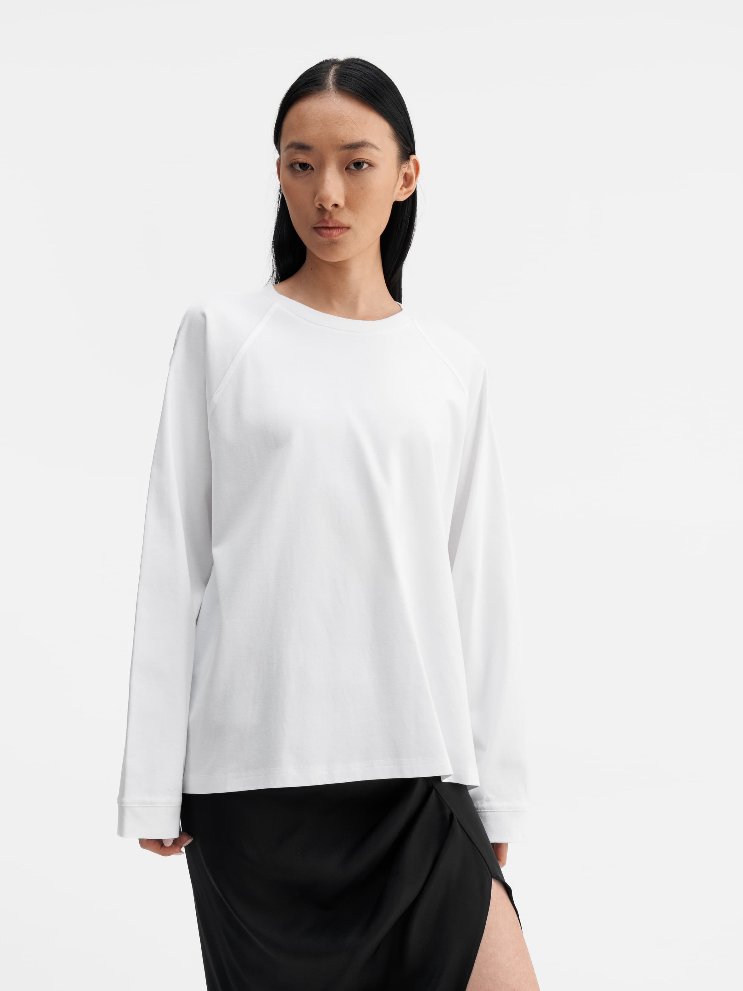 Thelma LS cotton tee white