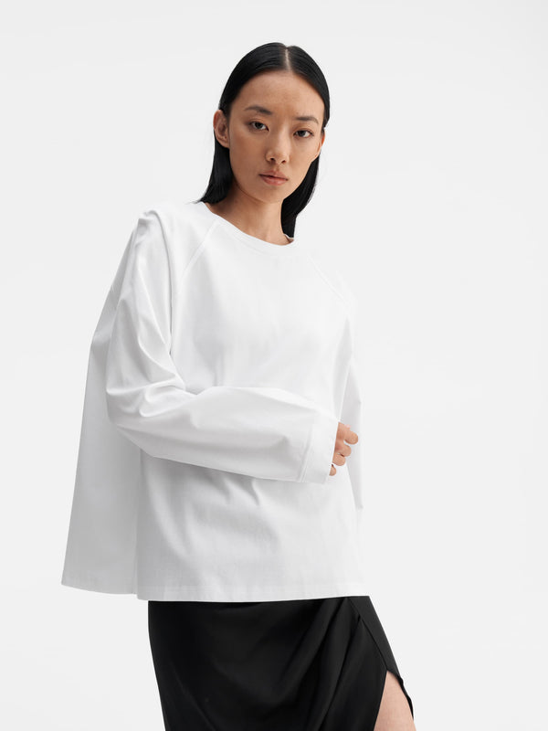 Thelma LS cotton tee white