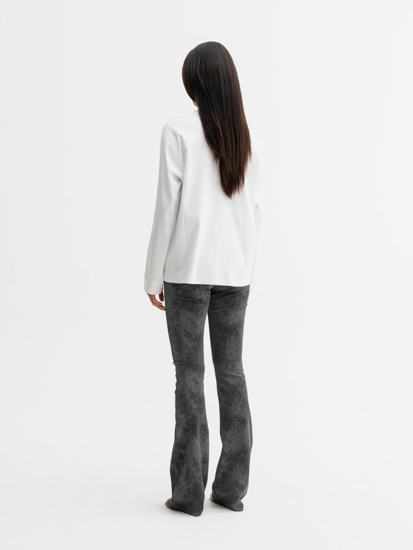Back view of Ahlvar Gallery Thelma LS tee in White