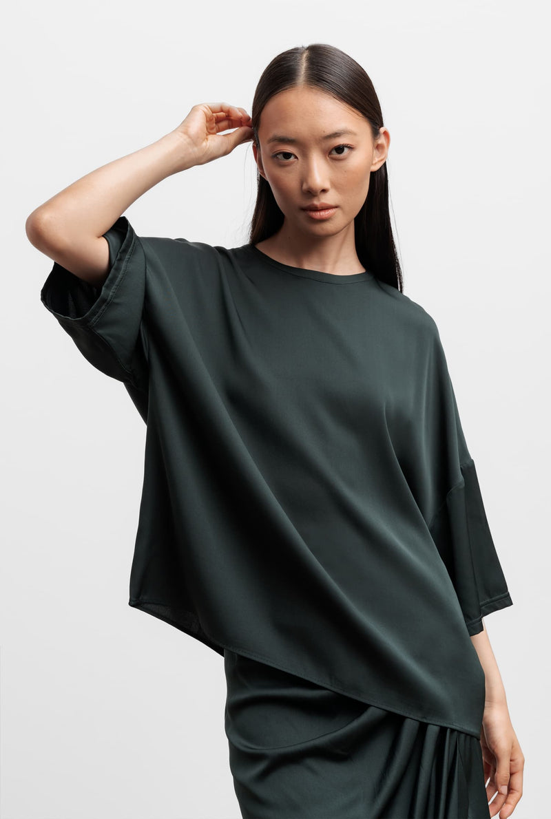 Thess silk tee deep forest