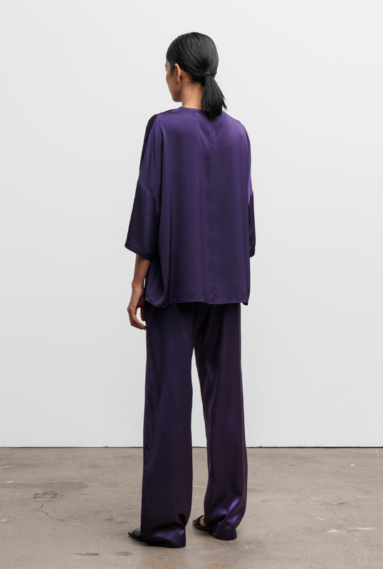 Thess silk tee plum