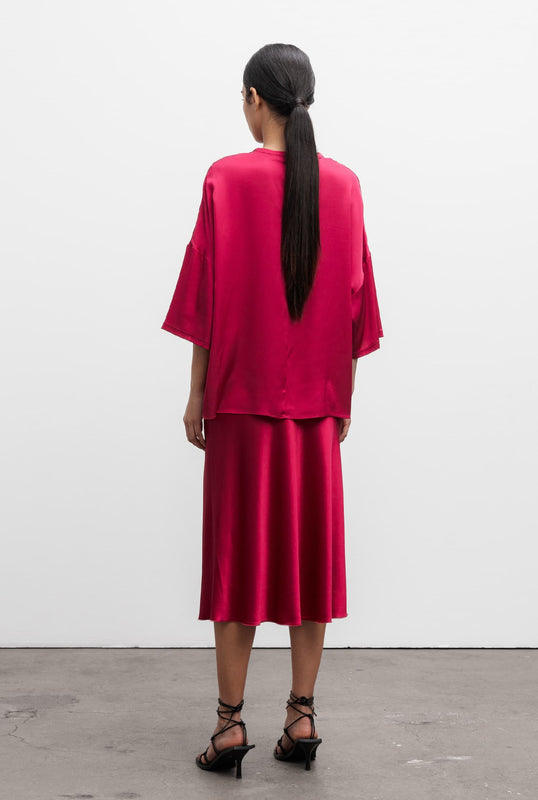 Thess silk tee raspberry