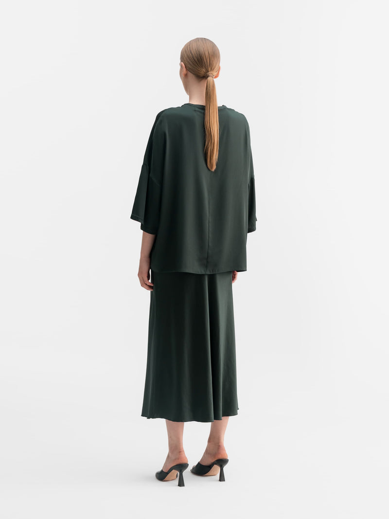 Thess silk tee deep forest