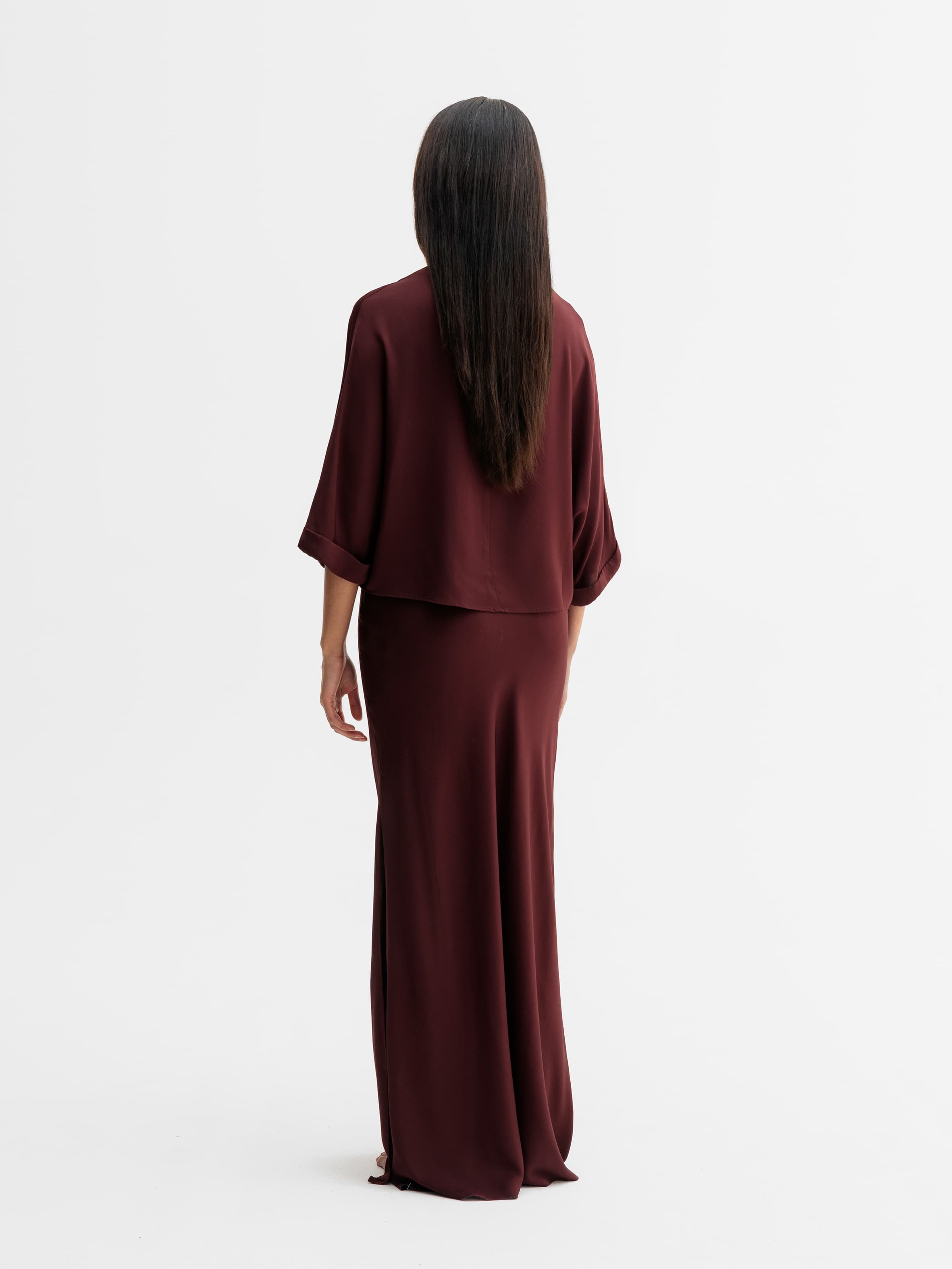 Thia silk tee burgundy