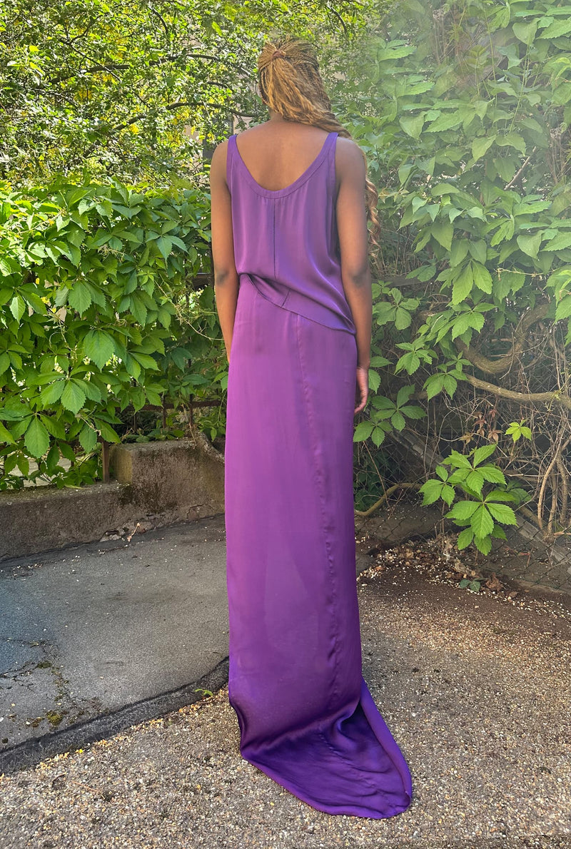 Tilda long silk skirt violet