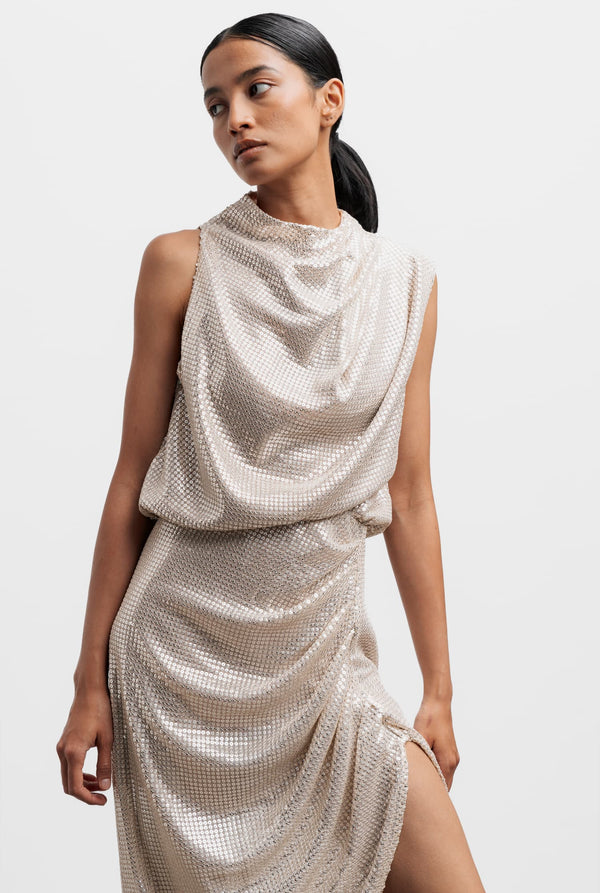 Tilda sequin dress cream