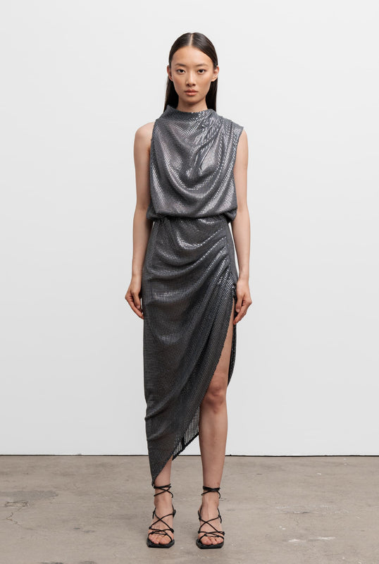 Tilda sequin dress dark grey