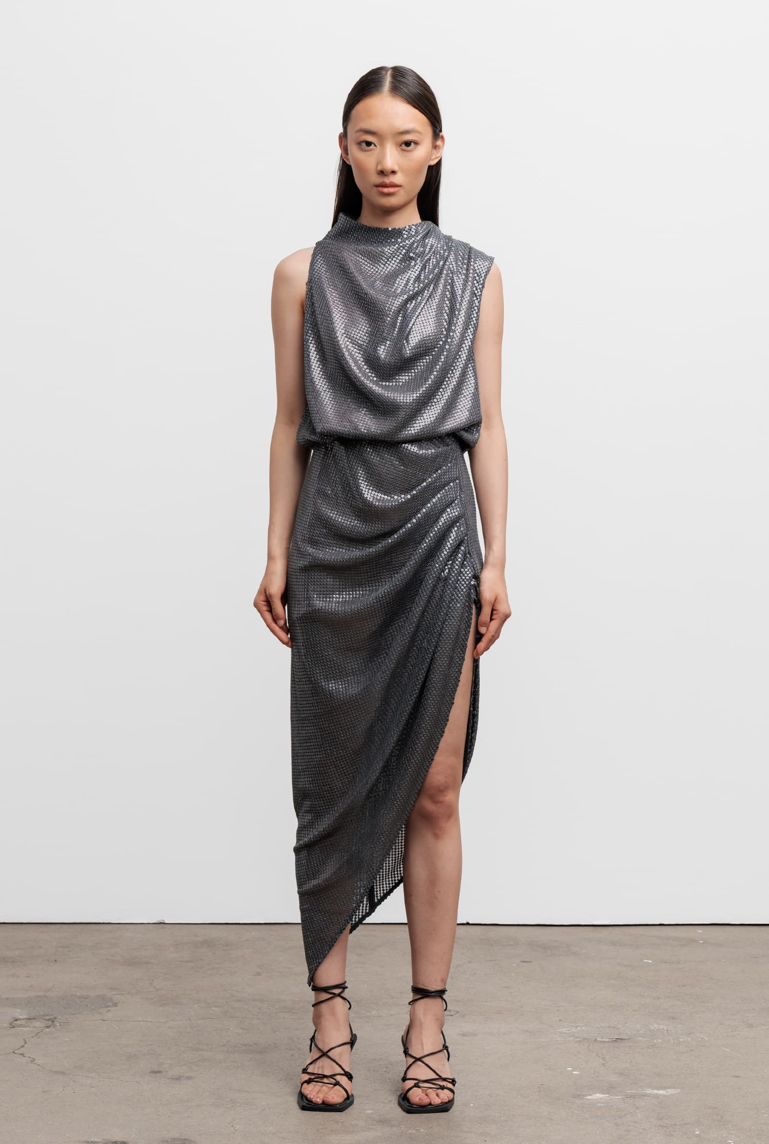 Tilda sequin dress dark grey
