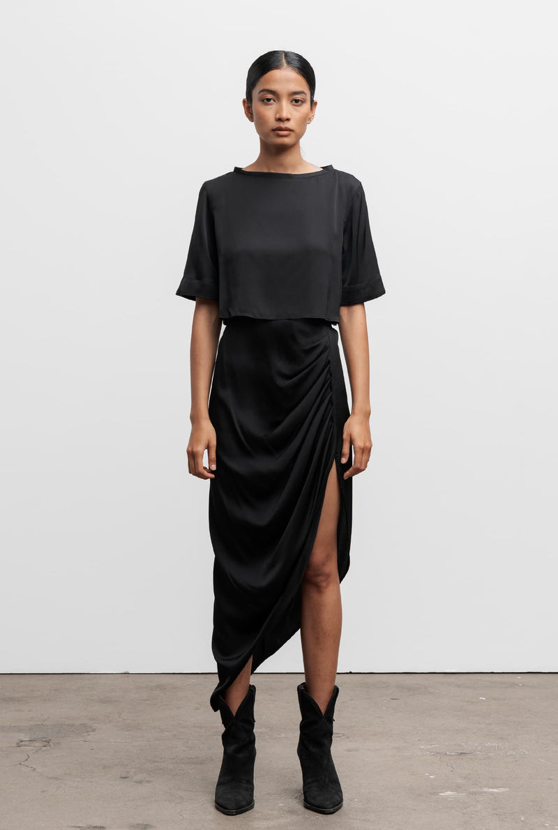 Tilda silk skirt black