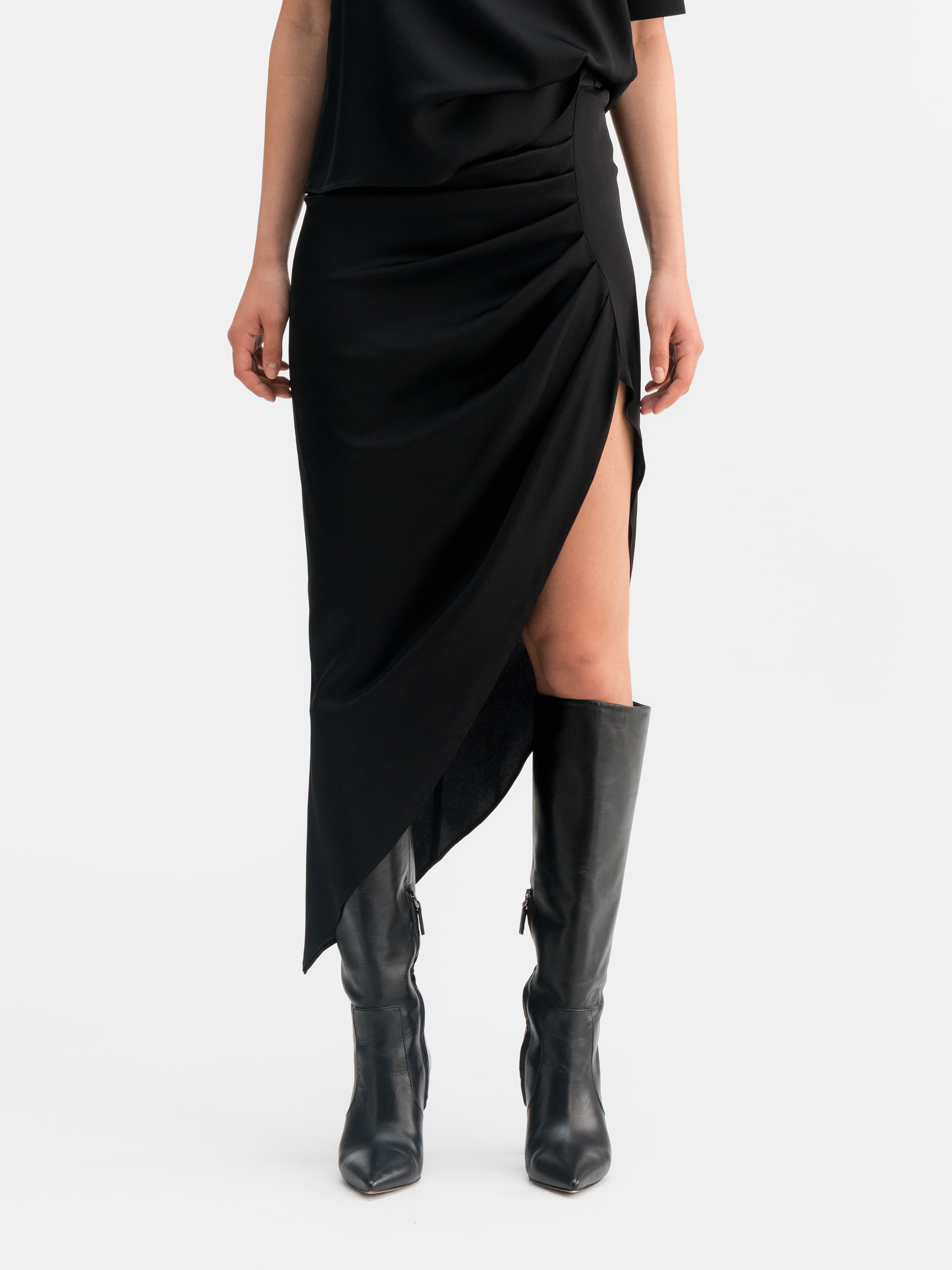 Tilda silk skirt black