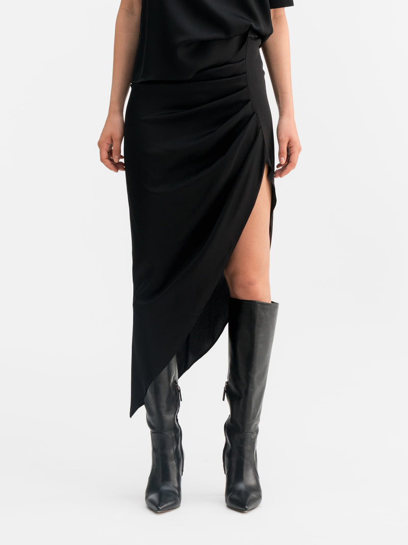 Tilda silk skirt black
