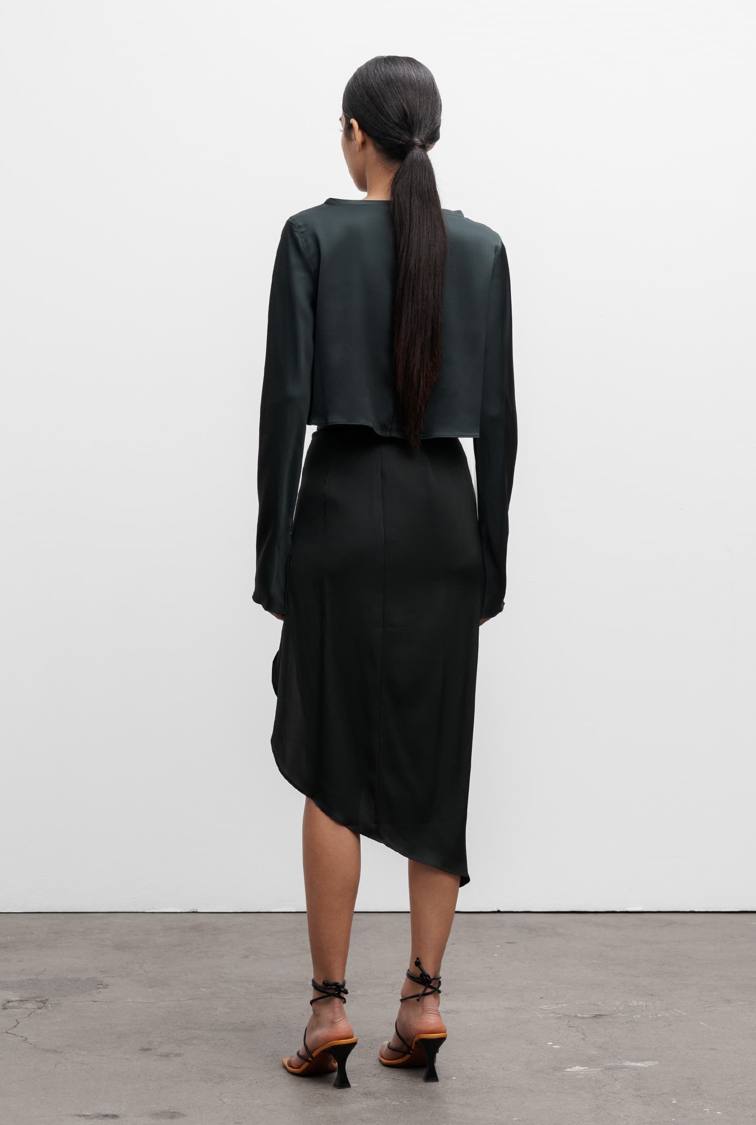 Tilda silk skirt deep forest