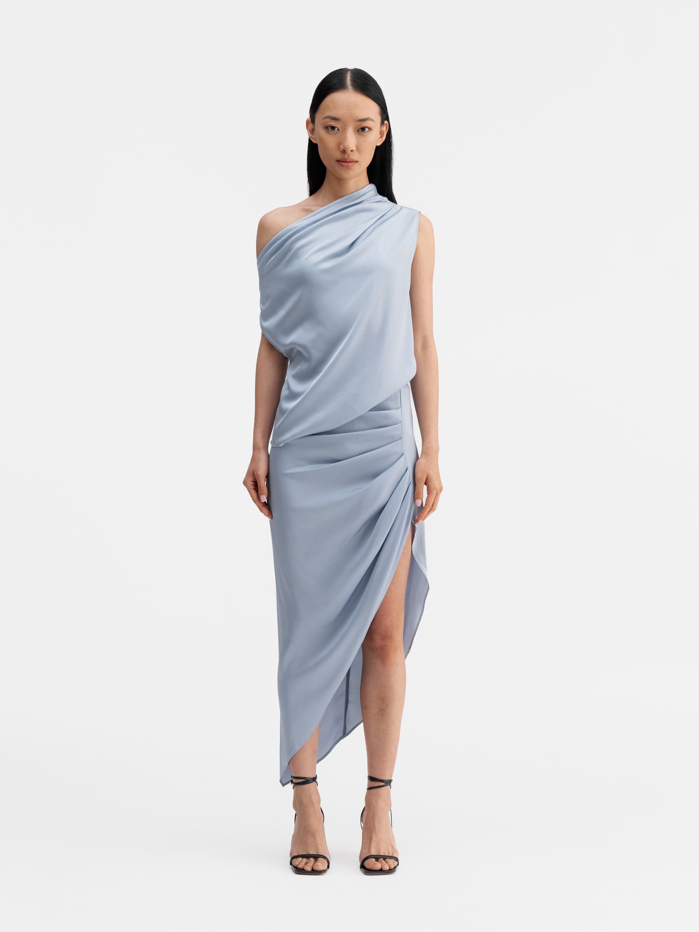 Tilda silk skirt denim blue