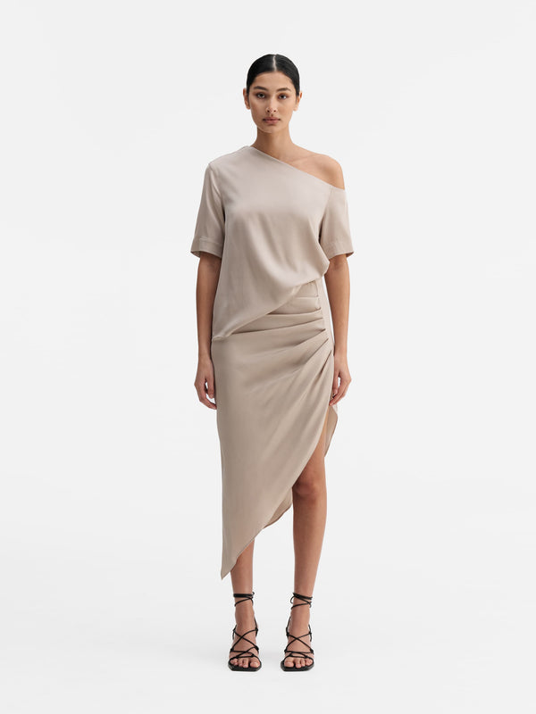 Tilda silk skirt greige