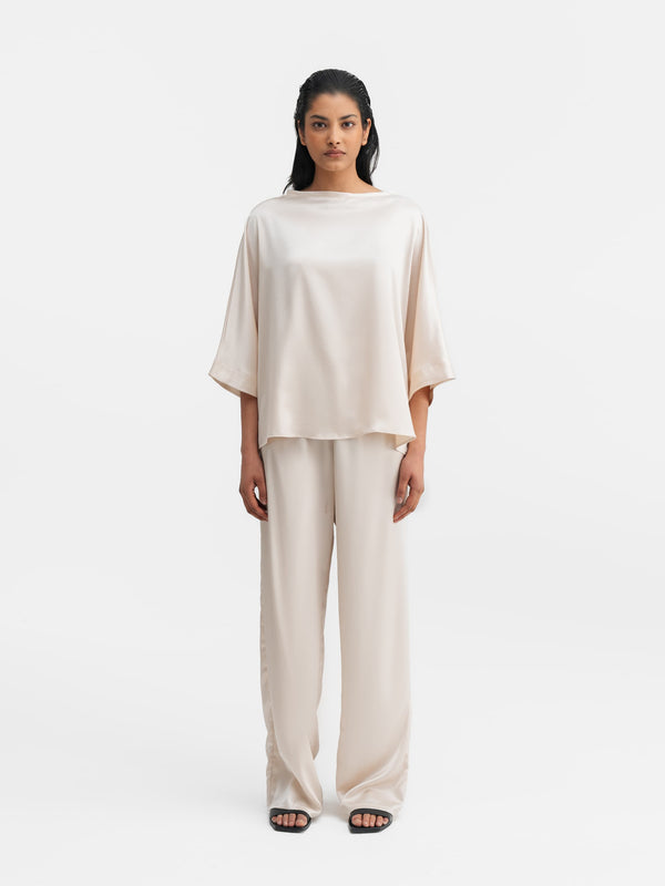 Tori satin tee cream