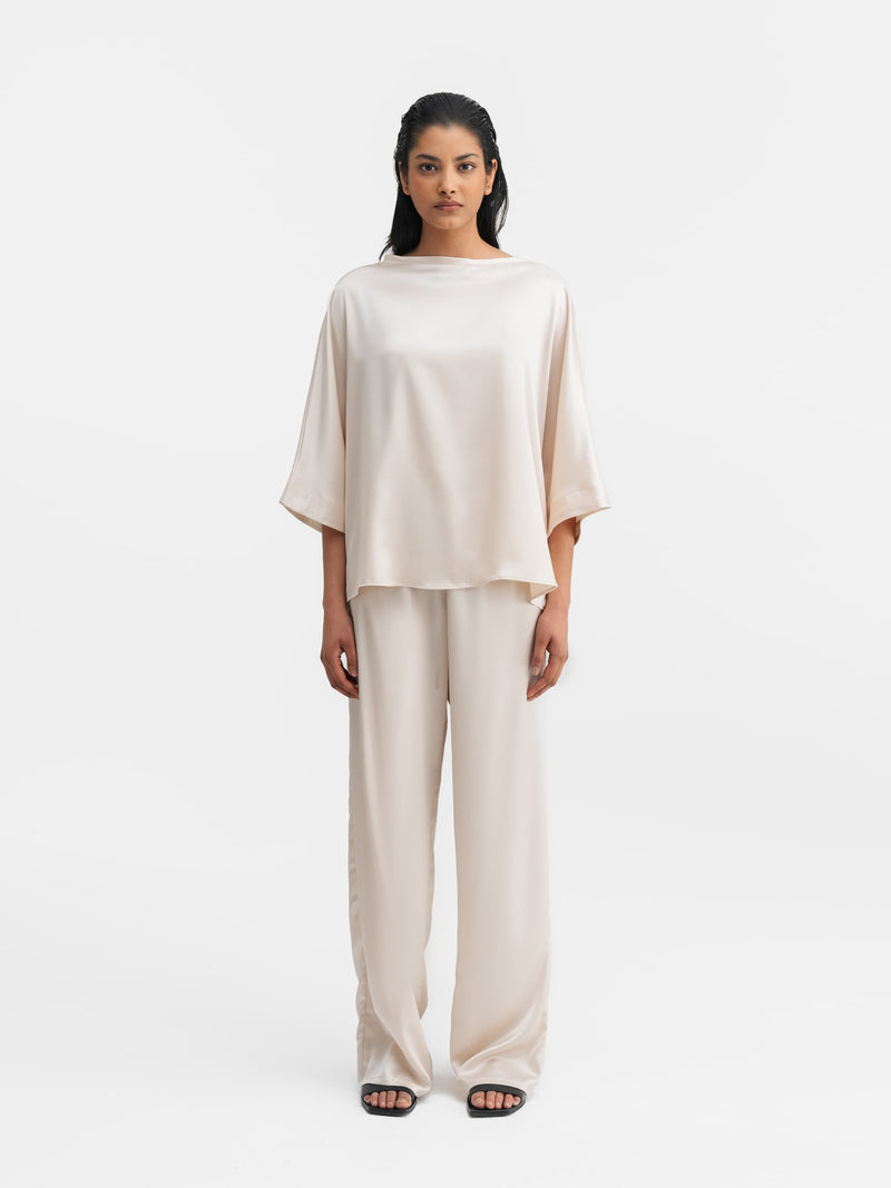 Tori satin tee cream