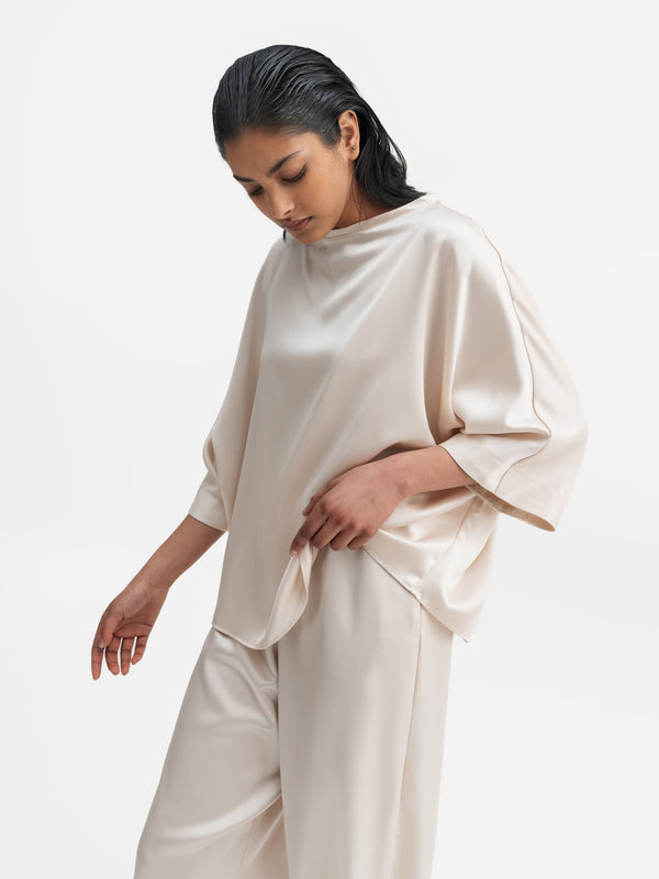 Tori satin tee cream