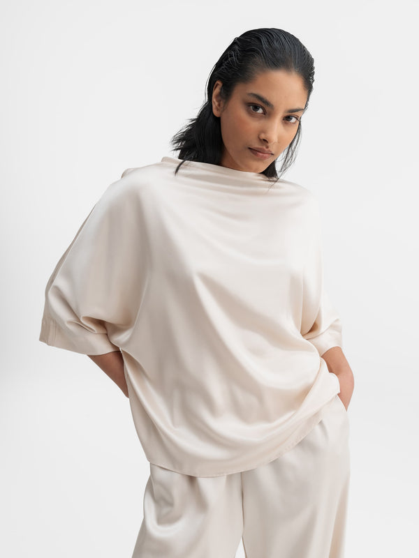 Tori satin tee cream