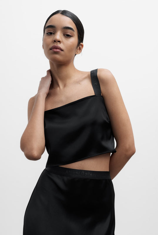 Viv satin top black