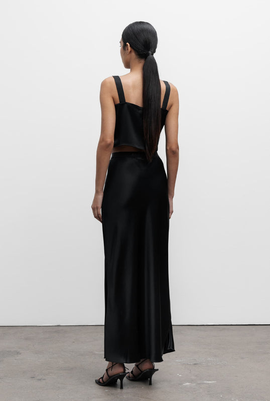 Viv satin top black