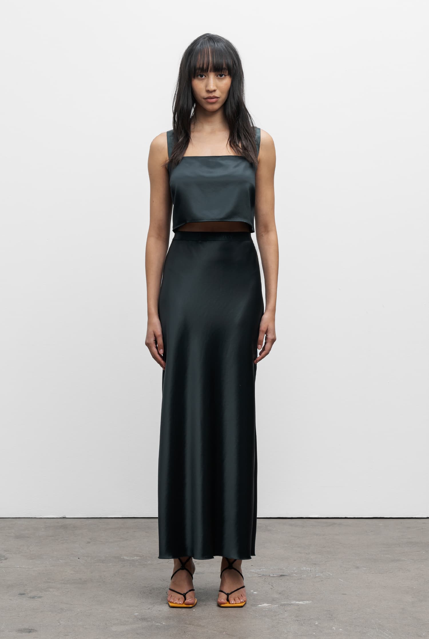 Viv satin top deep forest