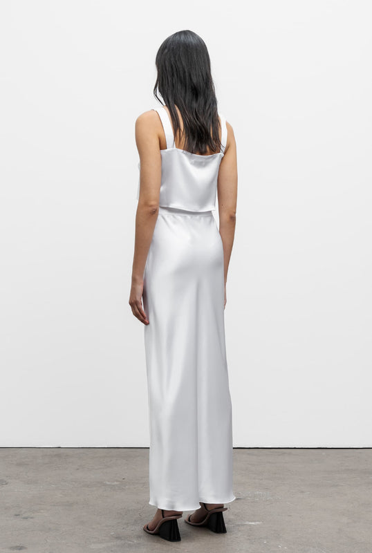 Viv satin top optic white
