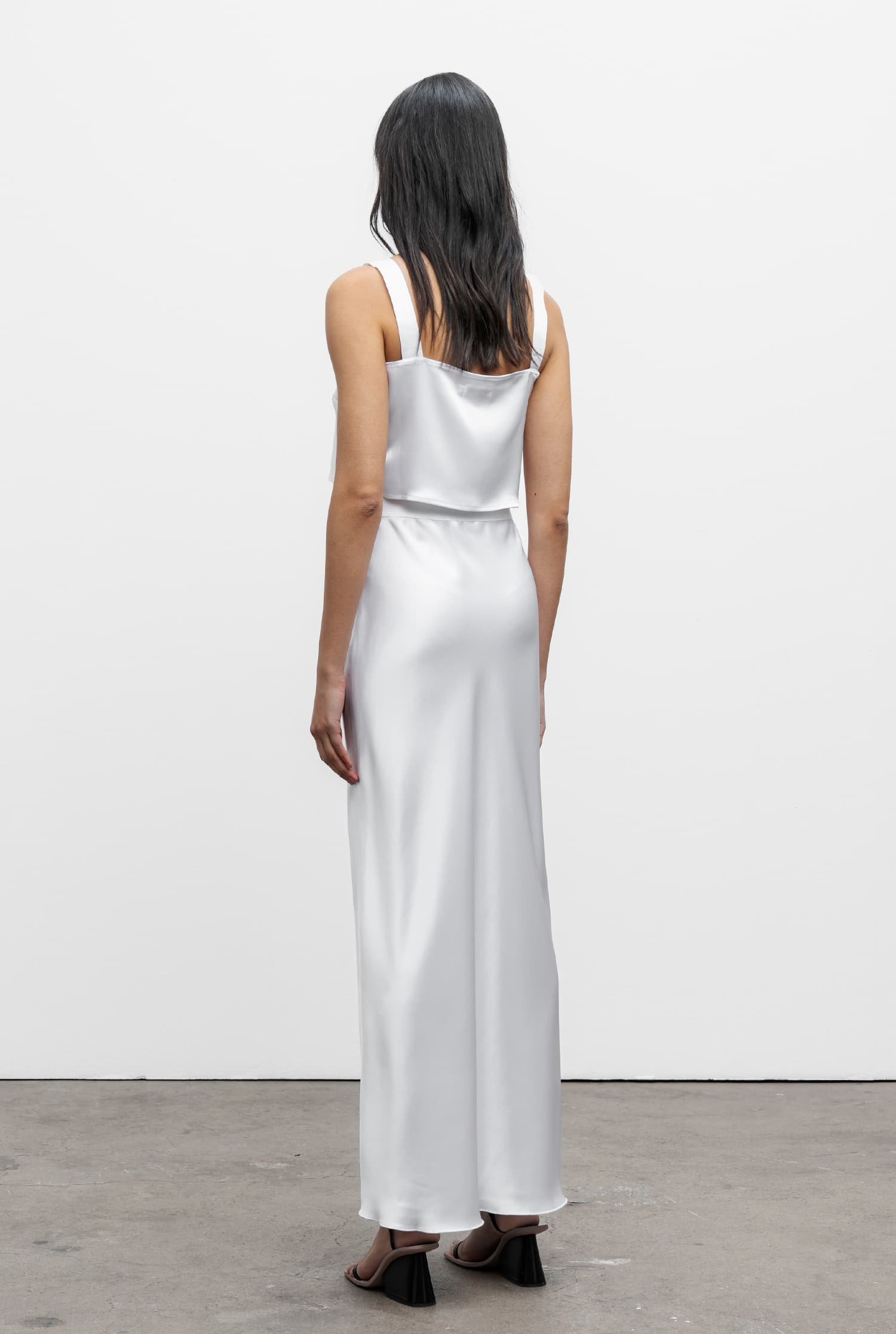 Viv satin top optic white