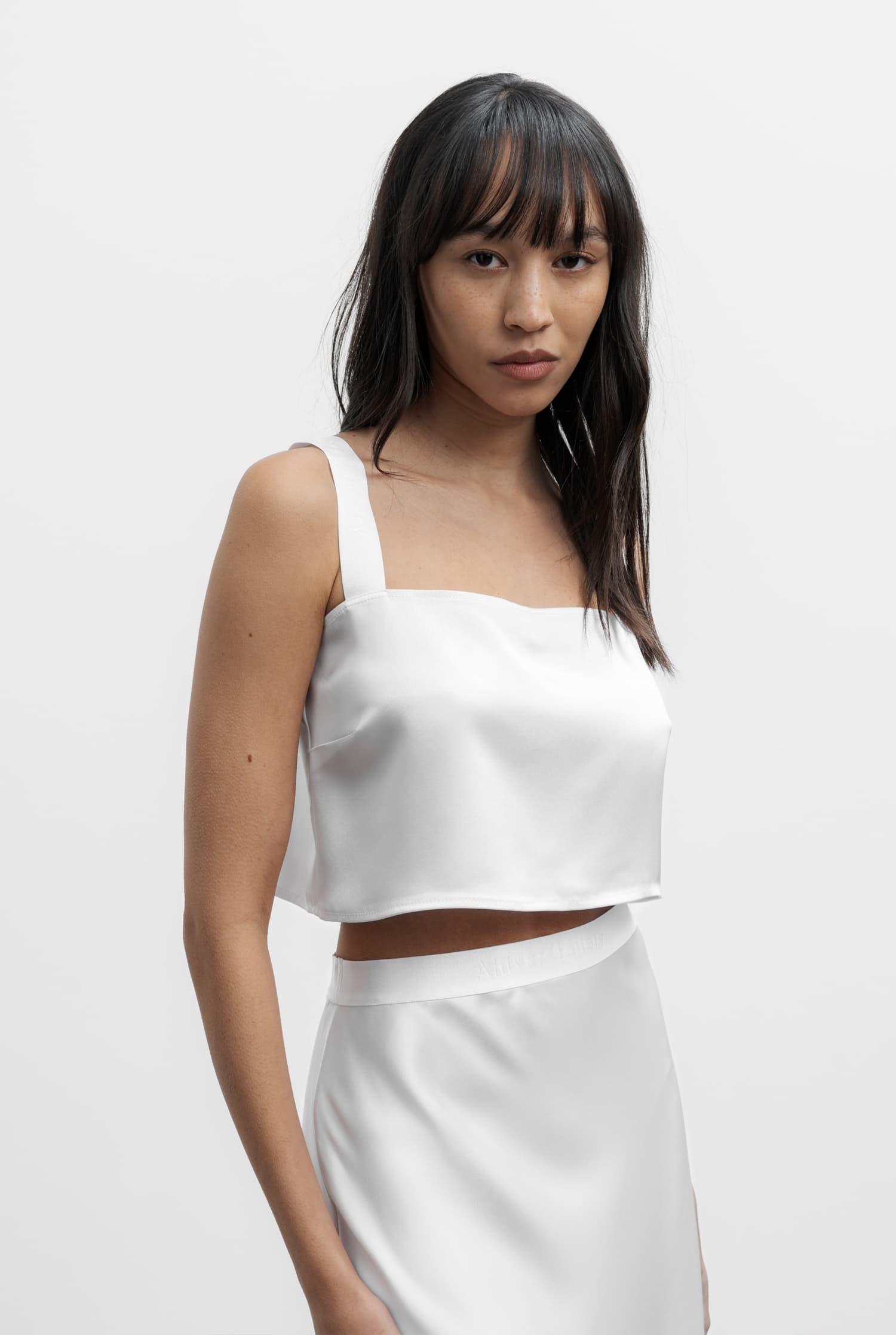 Viv satin top optic white