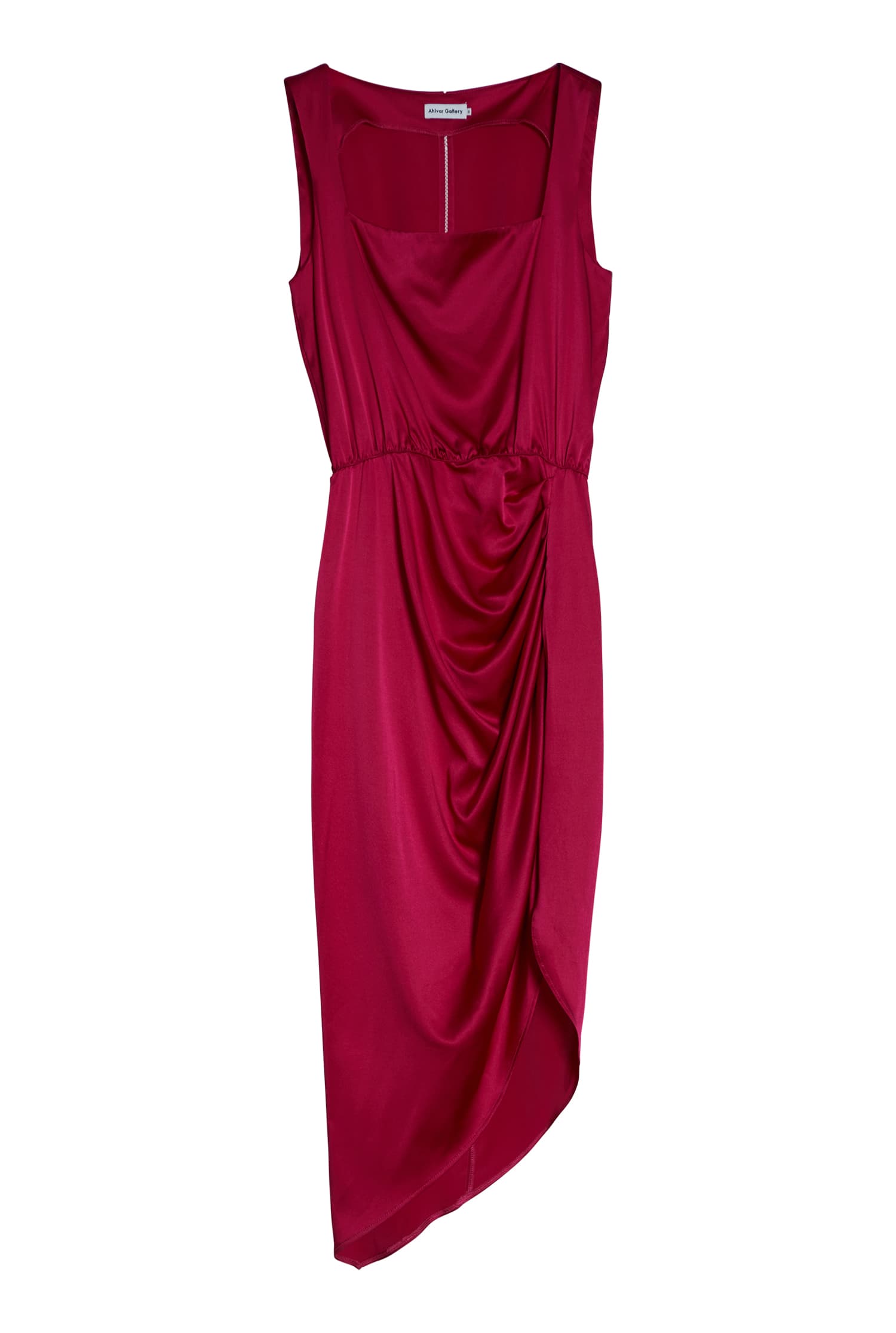 Wakana silk satin dress raspberry
