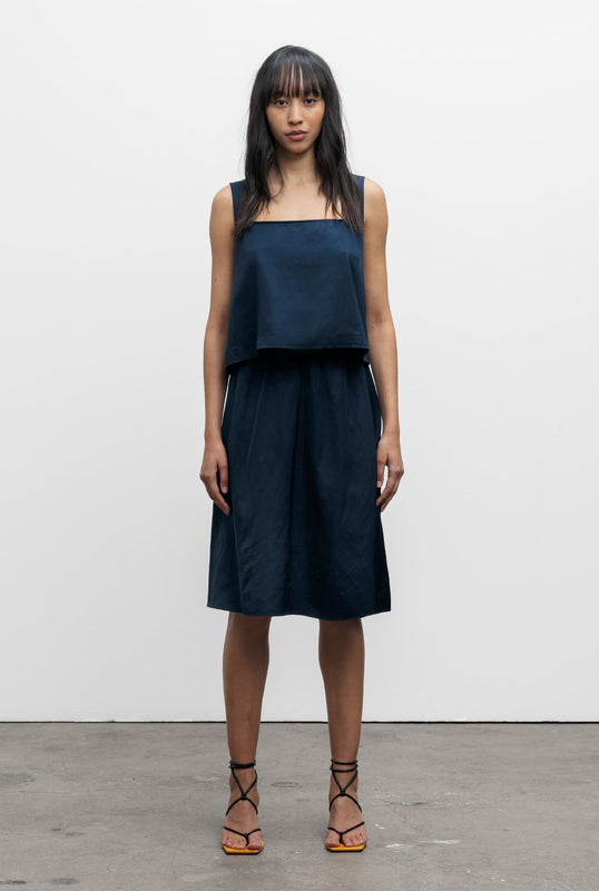 Wakana linen top midnight blue