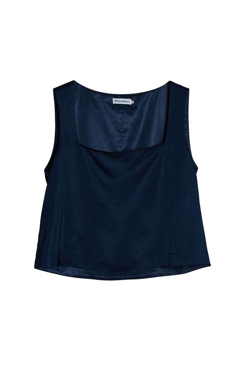 Wakana linen top midnight blue