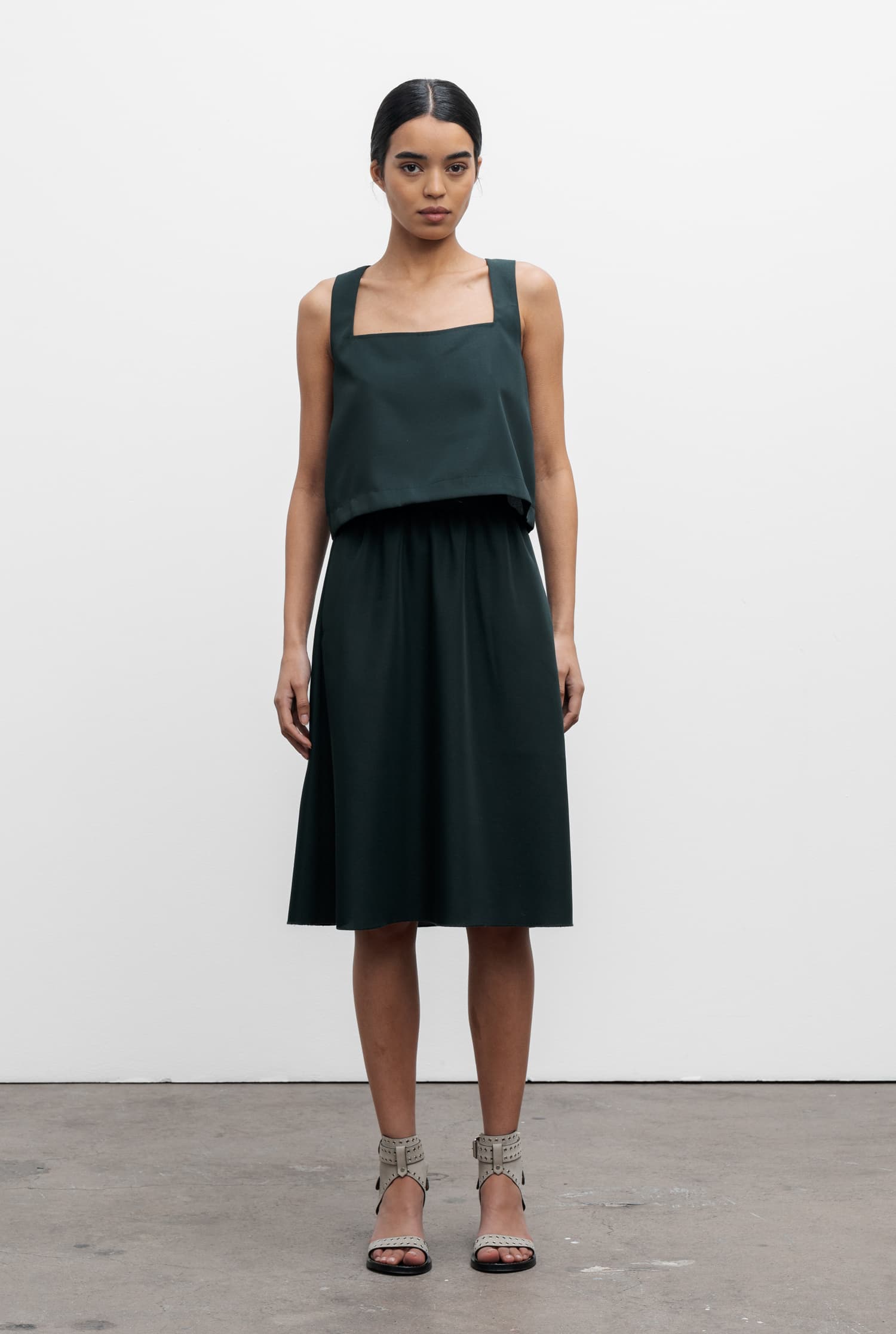 Wakana twill top deep forest