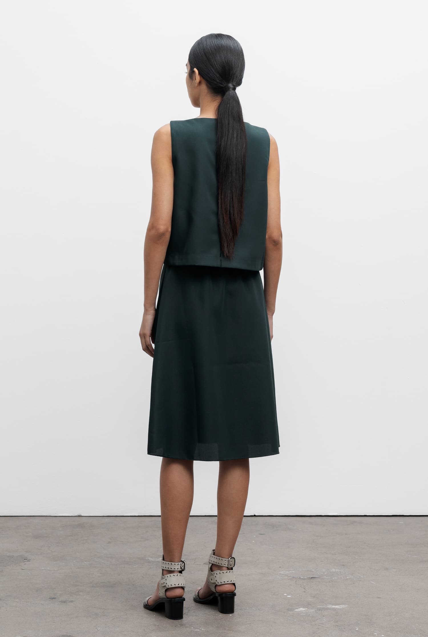 Wakana twill top deep forest