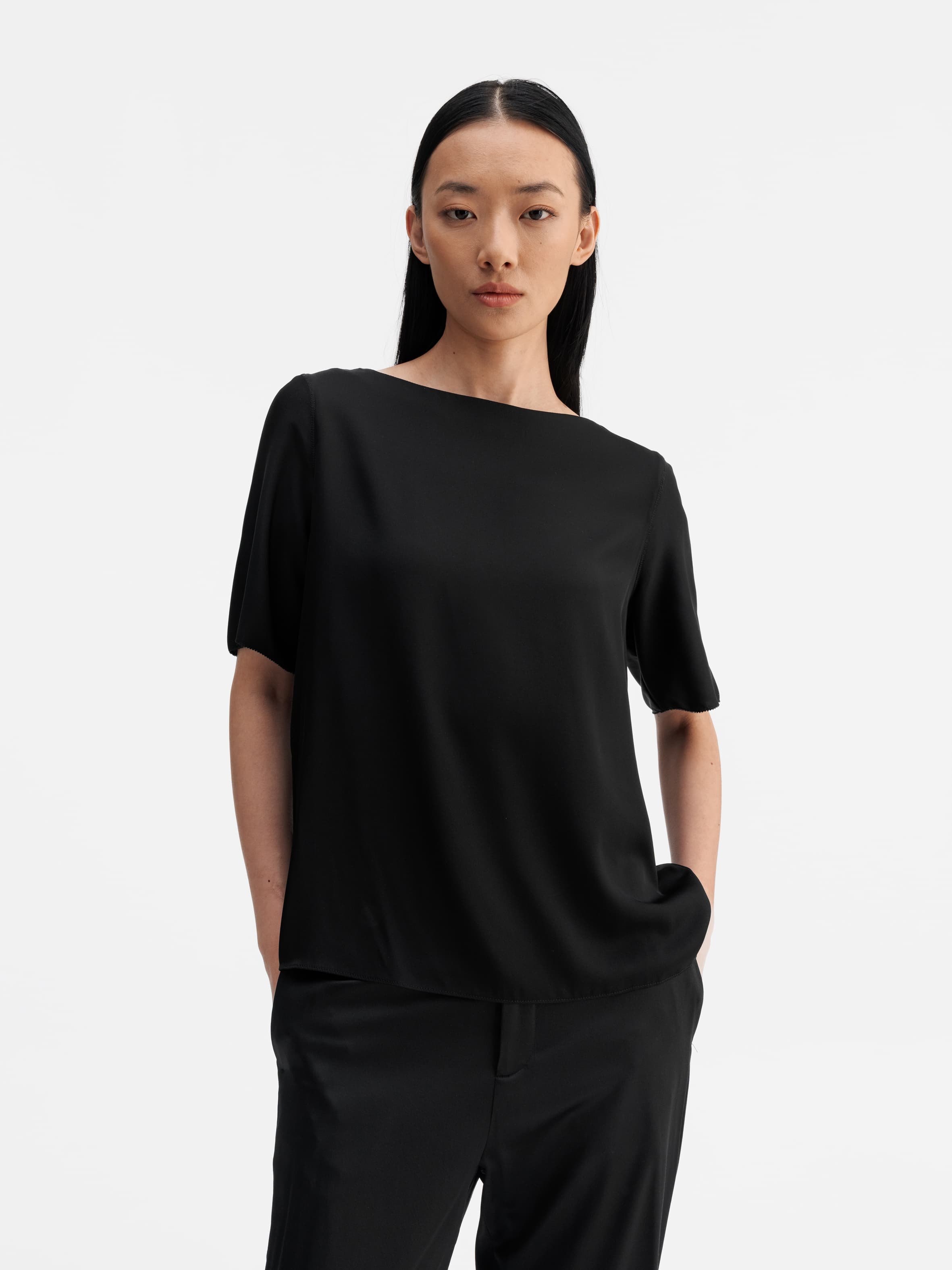 Yoli silk blouse black