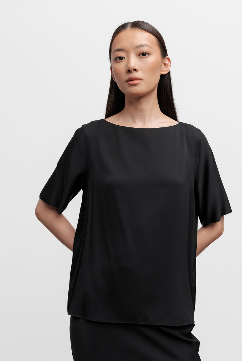 Yoli silk blouse black