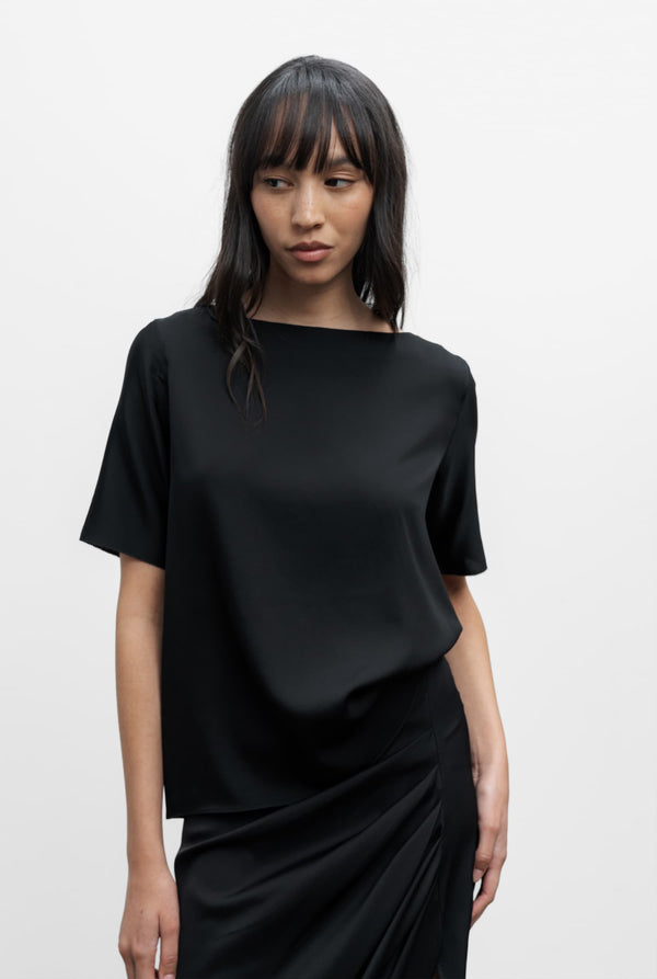 Yoli silk blouse black