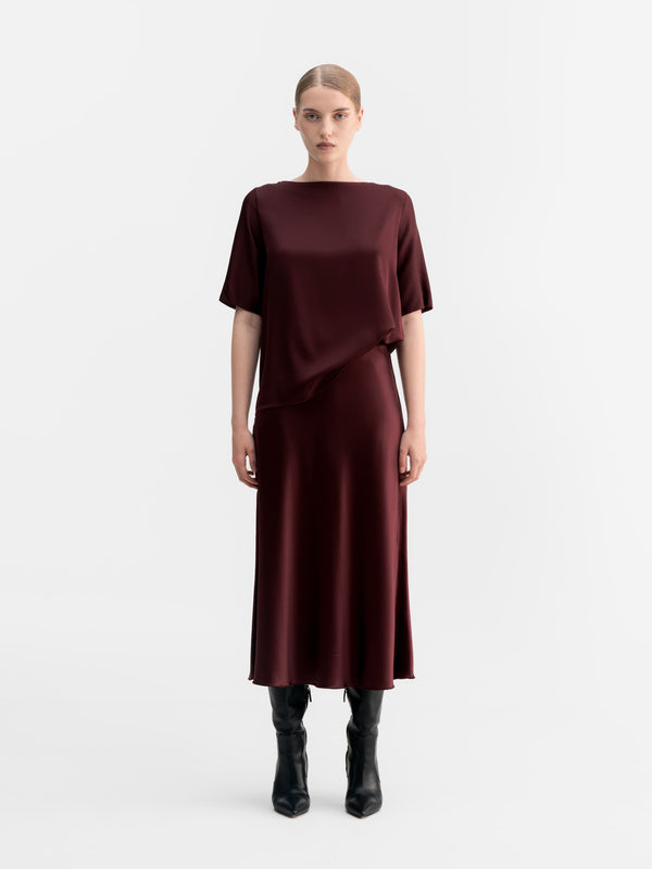 Yoli silk blouse burgundy