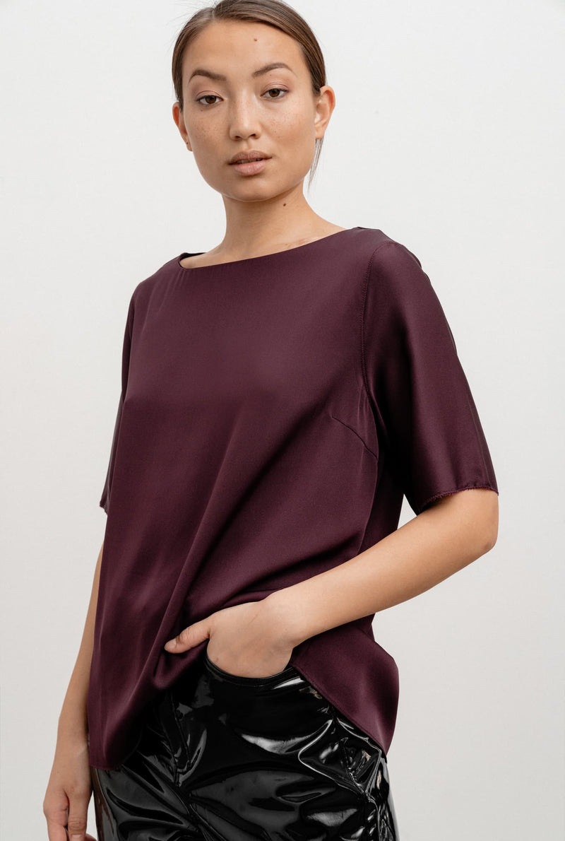 Yoli silk blouse burgundy