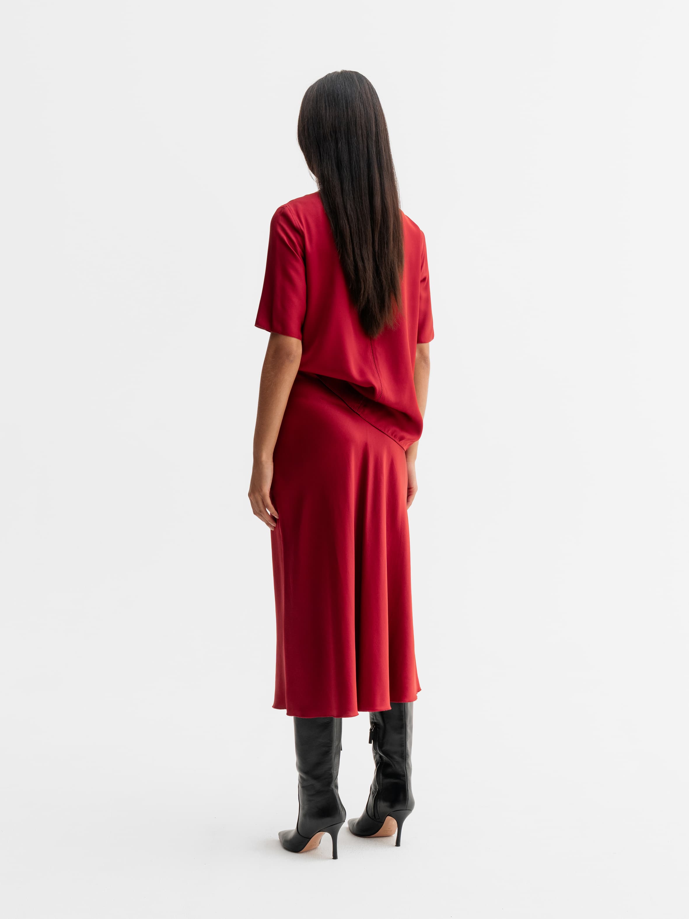 Yoli silk blouse dark red