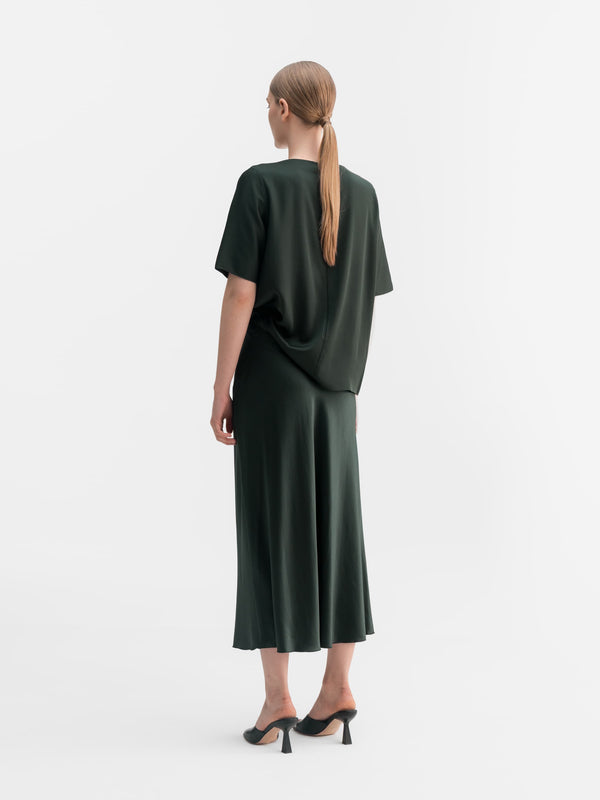 Yoli silk blouse deep forest