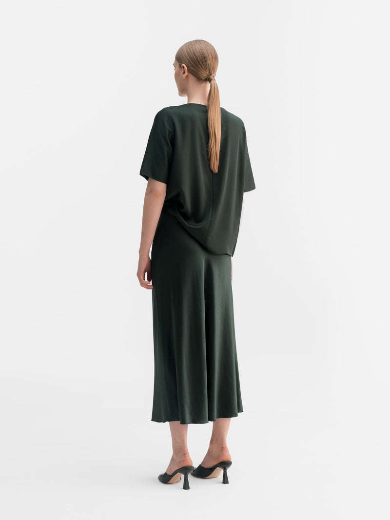 Yoli silk blouse deep forest