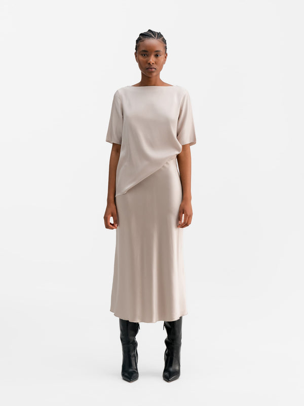 Yoli silk blouse greige