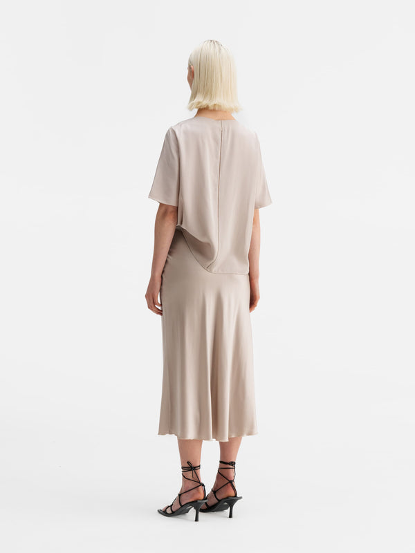 Back view of Ahlvar Gallery Yoli silk blouse greige