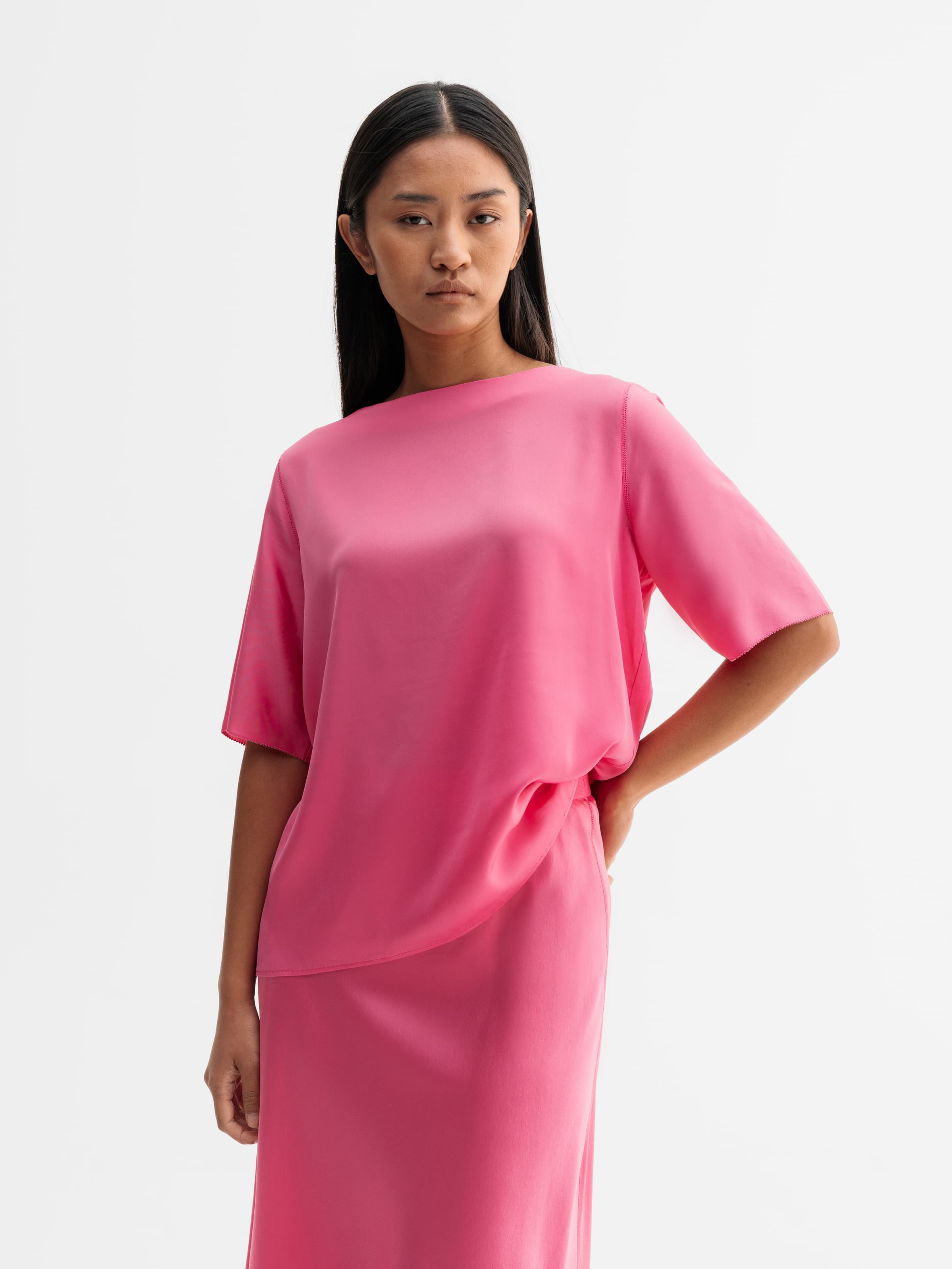 Yoli silk blouse pink