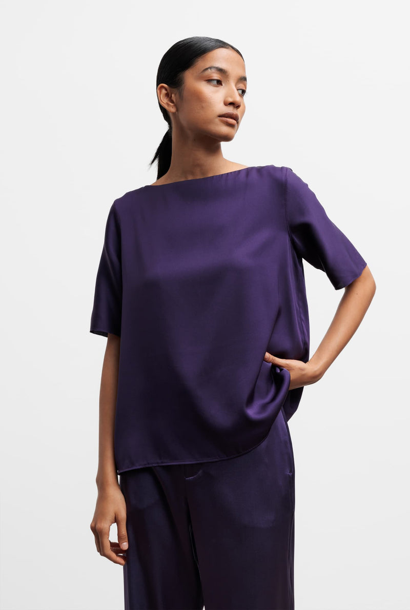 Yoli silk blouse plum